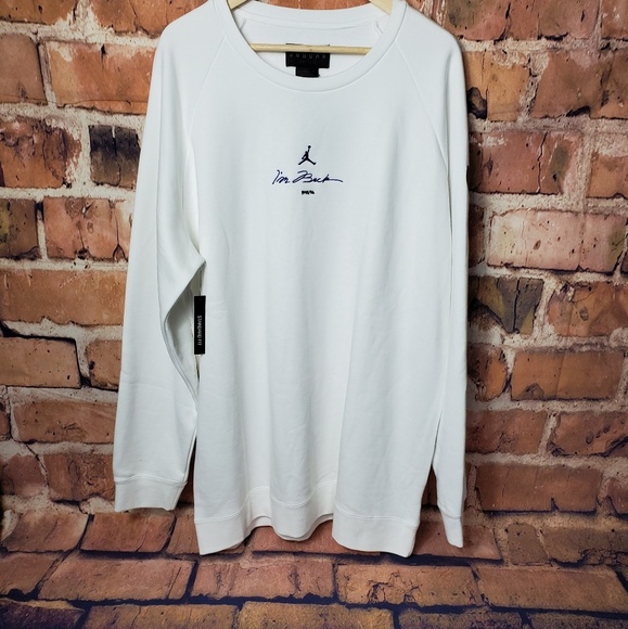White Jordan Sweatshirt XL "I'M BACK" - Picture 2 of 5